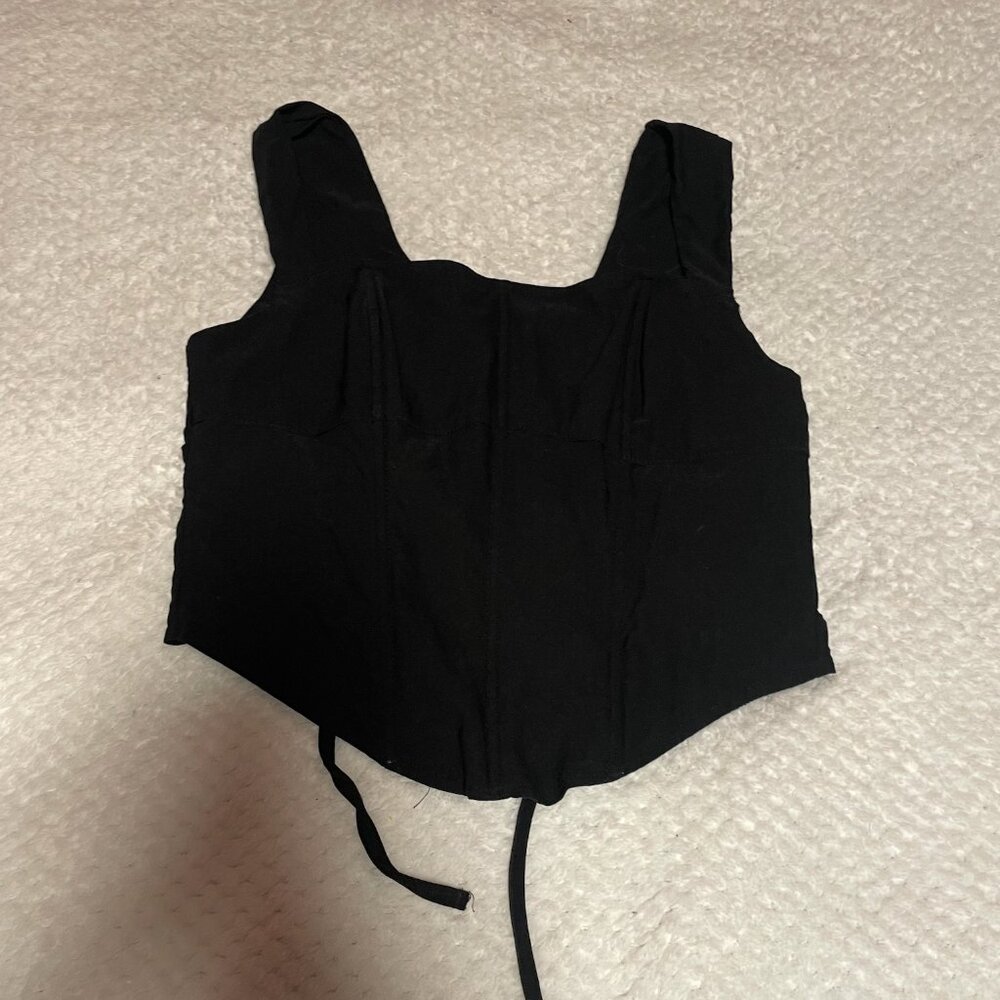 Y2k Black Corset Crop top lace up back